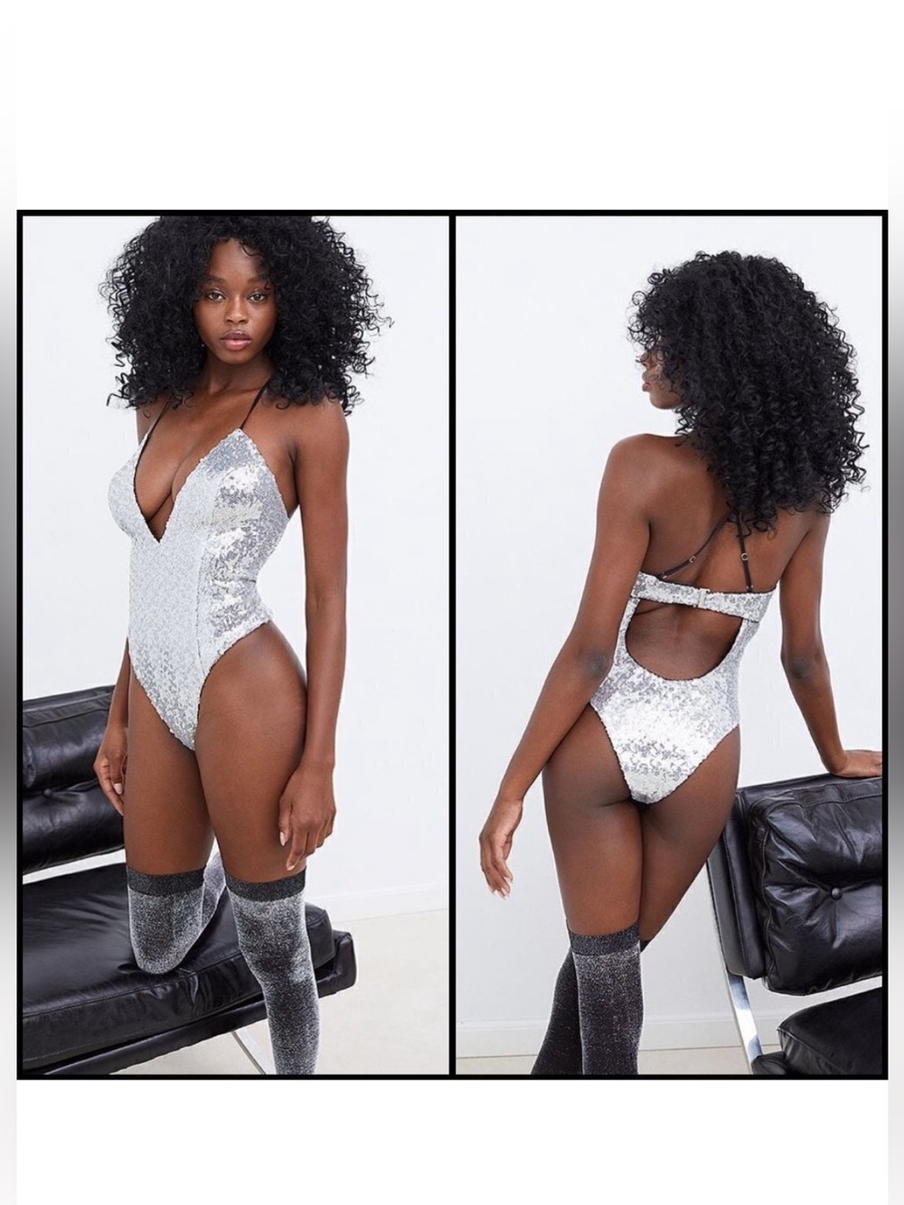 For Love and Lemons Glimmer Sequin Bodysuit Size XXS